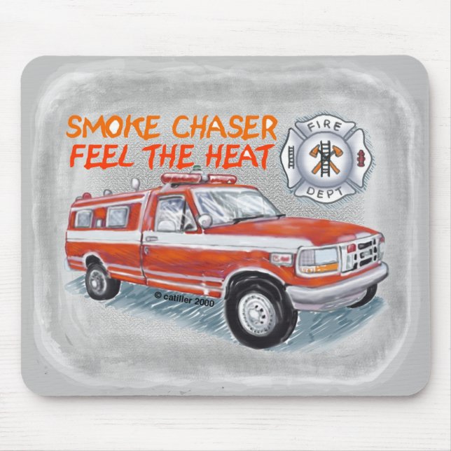 Mousepad Nome personalizado do Bombeiro Fumante (Frente)