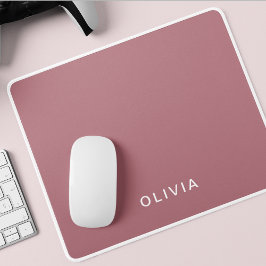 Mousepad Nome personalizado do monograma Dourado Rosa