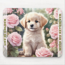 Mousepad Nome Personalizado do Retriever de Ouro de Cachorr