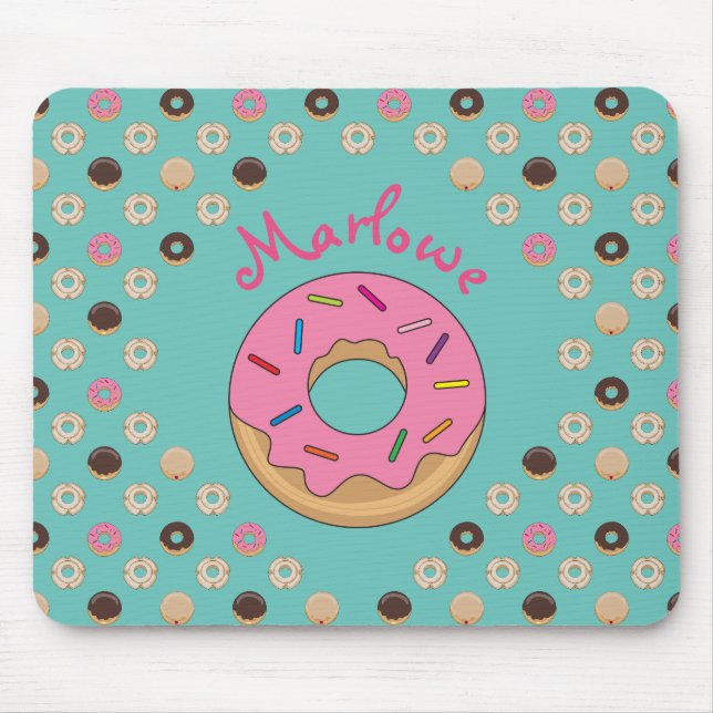 Mousepad Nome Personalizado do Rosquinha com Vista (Frente)