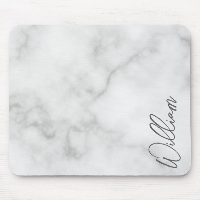 Mousepad Nome Personalizado do Script Moderno do Marble Bra (Frente)