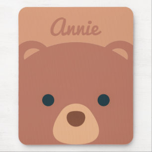 Mousepad Nome Personalizado do Urso Marrom Fofinho Cinto