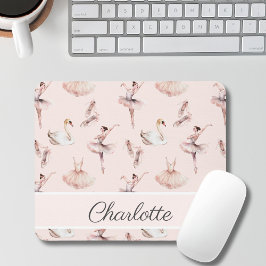 Mousepad Nome Personalizado dos Calçados de Balé Rosa Balle