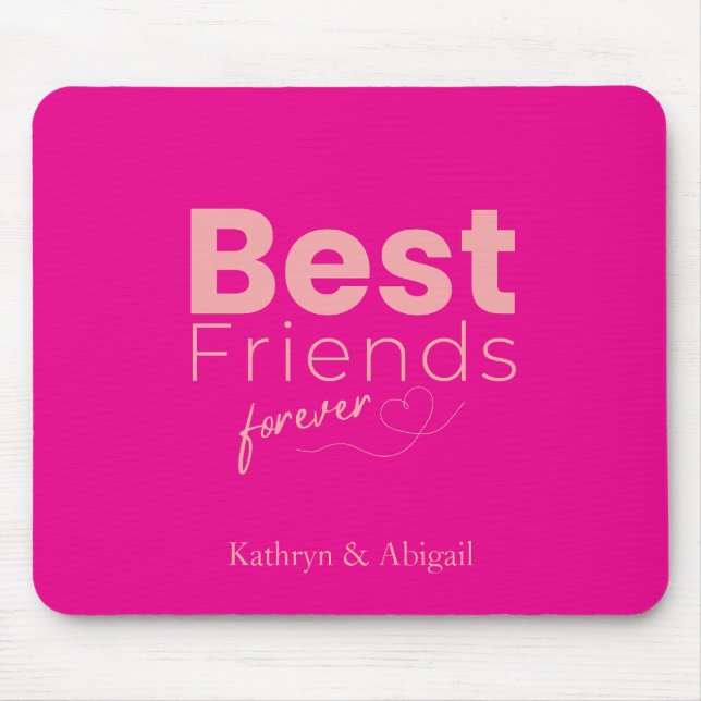 Mousepad Nome Personalizado dos Melhores Amigos do Rosa Que (Frente)