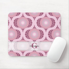 Mousepad Nome Personalizado Dot Rosa Rusky Radiante Retroat