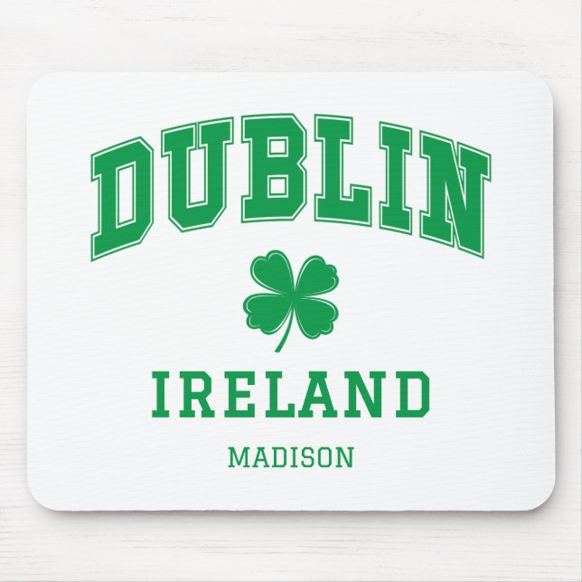 Mousepad Nome personalizado Dublin Irlanda (Frente)