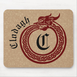 Mousepad Nome Personalizado e Estilo Celular Monograma Ouro