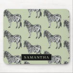 Mousepad Nome Personalizado e Padrão Selvagem de Zebra Selv<br><div class="desc">Nome Personalizado e Padrão Selvagem de Zebra Selvagem</div>