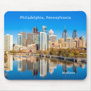 Mousepad Nome Personalizado e Texto Filadélfia Pensilvânia