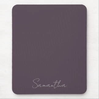 Mousepad Nome Personalizado Elegante Taupe Roxo