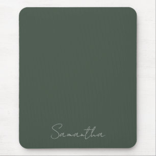 Mousepad Nome personalizado elegante Verde escuro