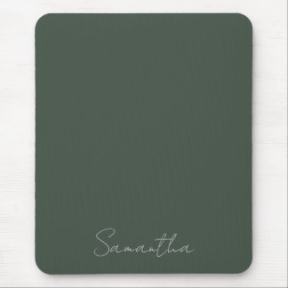 Mousepad Nome personalizado elegante Verde escuro