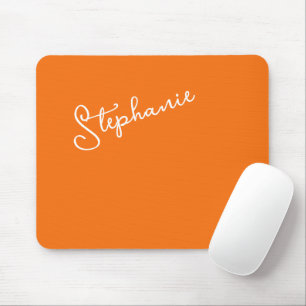 Mousepad Nome Personalizado em Letra Minúscula Laranja Mode