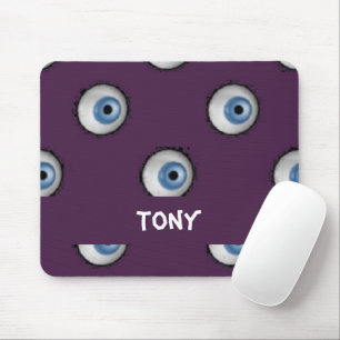 Mousepad Nome personalizado em olhos grandes em roxo