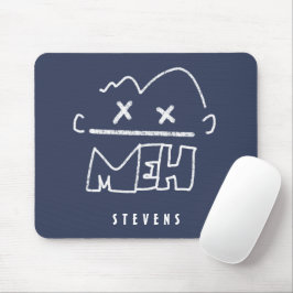 Mousepad Nome Personalizado Emoji de Rosto Meh Divertido