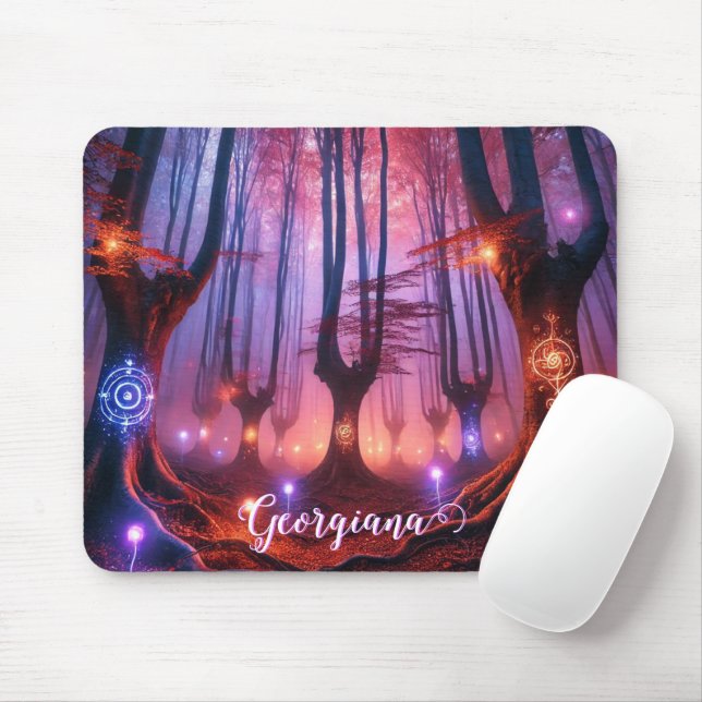 Mousepad Nome Personalizado Floresta Whimsigol Encantada Au (Com mouse)