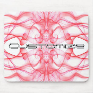 Mousepad Nome Personalizado Fumaça Vermelha Simétrica Branc