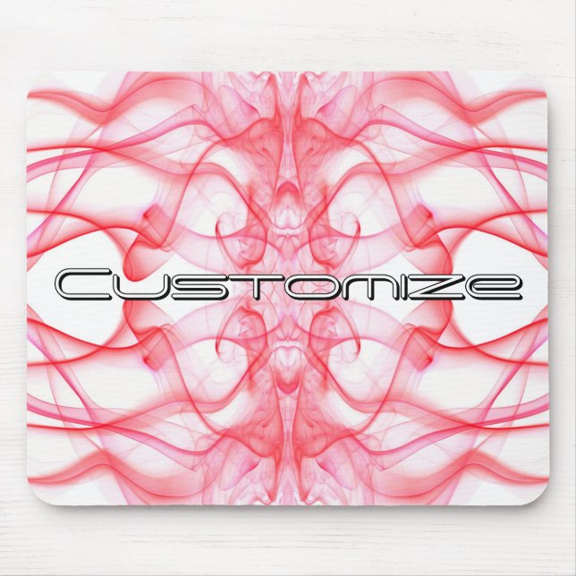 Mousepad Nome Personalizado Fumaça Vermelha Simétrica Branc (Frente)