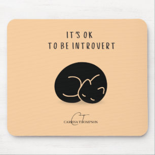 Mousepad Nome Personalizado Gato Adormecido Está Tudo Bem S