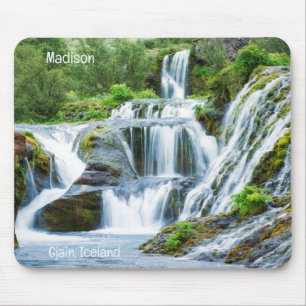 Mousepad Nome Personalizado Gjain Waterfall, Islândia
