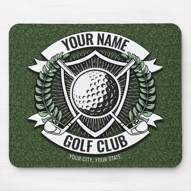 Mousepad Nome Personalizado Golfer Golf Club Turf Clubhouse (Frente)