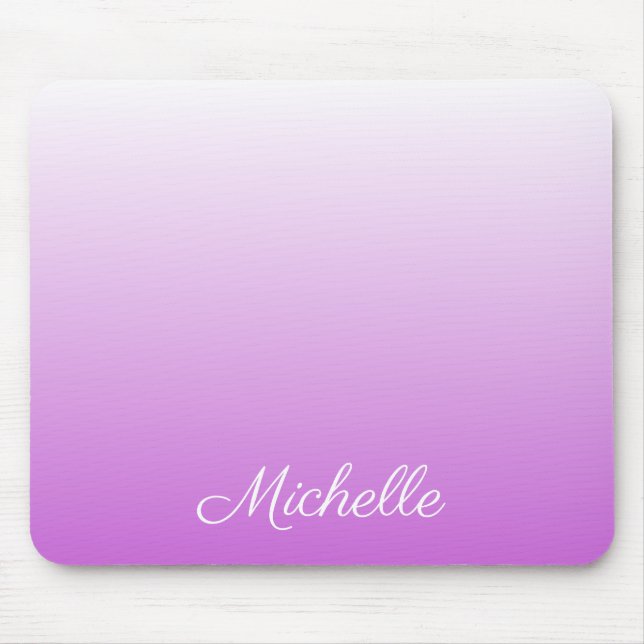 Mousepad Nome personalizado Lilac roxo ombre (Frente)
