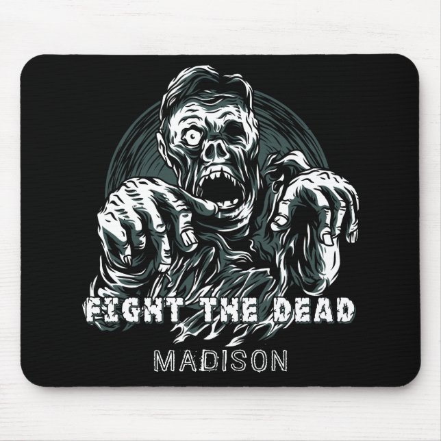 Mousepad Nome personalizado "Lutar contra o Morto" Zombie m (Frente)