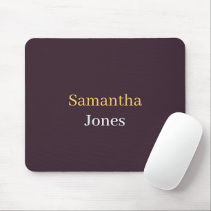 Mousepad Nome personalizado minimalista moderno burgundy