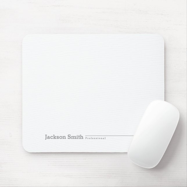 Mousepad Nome personalizado minimalista negro (Com mouse)