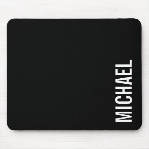 Mousepad Nome Personalizado Mínimo Moderno Preto