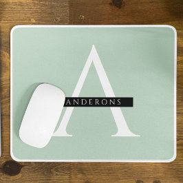Mousepad Nome Personalizado Mint Pastel Minimalista