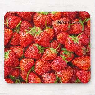 Mousepad Nome Personalizado Morangos
