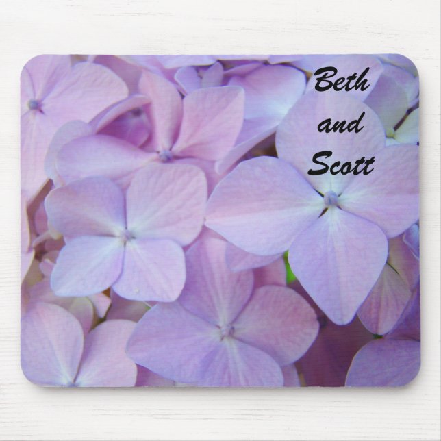 Mousepad Nome personalizado mouspad Beth e Scott Hydrangea (Frente)