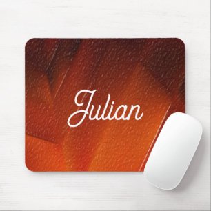 Mousepad Nome personalizado padrão texturizado laranja