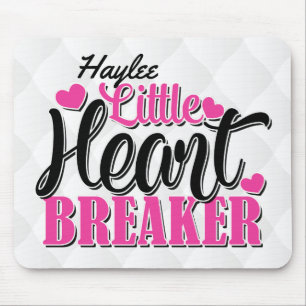 Mousepad Nome Personalizado Pequeno Coração Rosa