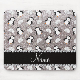 Mousepad Nome personalizado pinguins igloos de pinguins com