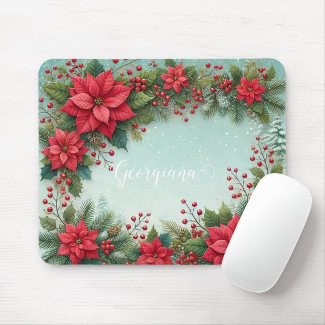 Mousepad Nome Personalizado Prefácio de Molas Florais de Ág (Com mouse)