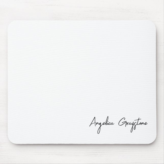 Mousepad Nome Personalizado Preto e Branco da Tendência (Frente)