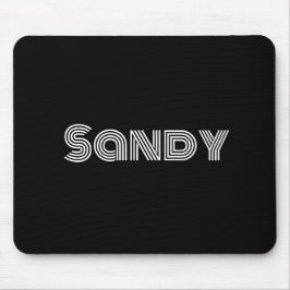 Mousepad Nome personalizado preto e branco elegante