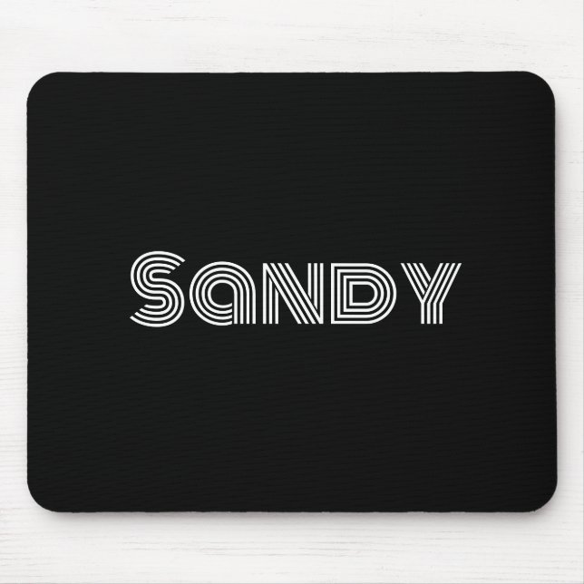 Mousepad Nome personalizado preto e branco elegante (Frente)