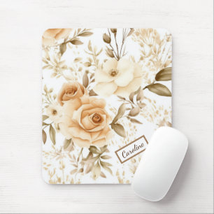 Mousepad Nome Personalizado Rustic Modern Boho Rosa Neutro