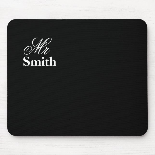 Mousepad Nome Personalizado Sr Preto (Frente)
