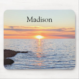 Mousepad Nome personalizado Sunset do Ouro bonito