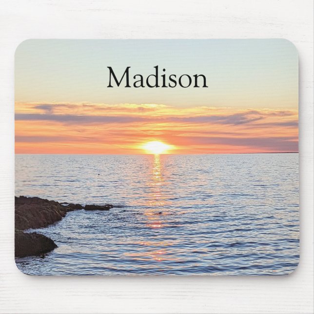Mousepad Nome personalizado Sunset do Ouro bonito (Frente)