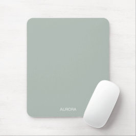 Mousepad Nome Personalizado Verde do Elegante Sage -