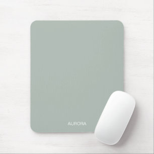 Mousepad Nome Personalizado Verde do Elegante Sage -