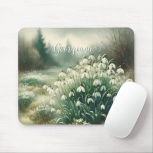 Mousepad Nome Personalizado Vintage Watercolor Quedas Flora