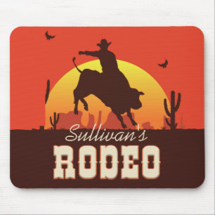 Mousepad NOME Personalizável Bull - Bull Rider Rodeo Ociden