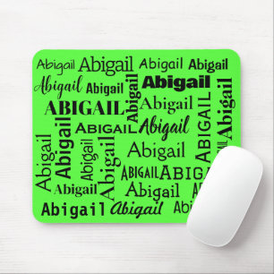 Mousepad Nome preto ABIGAIL no Neon Green