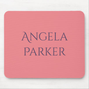 Mousepad Nome Próprio Simples Rosa Profissional Moderno